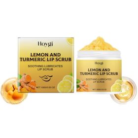 Hoygi Turmeric Lemon Lip Scrub Moisturizes Dry, Exfoliating, Hydrating And Moisturizing Lip Care Cream (Option: 100g-131.1g-2.2*2.2*2.24inch)