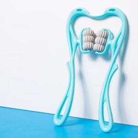 Multifunctional Manual Six-wheel Neck Massager Massage Relieve Roller Massage Tool (Option: Blue)